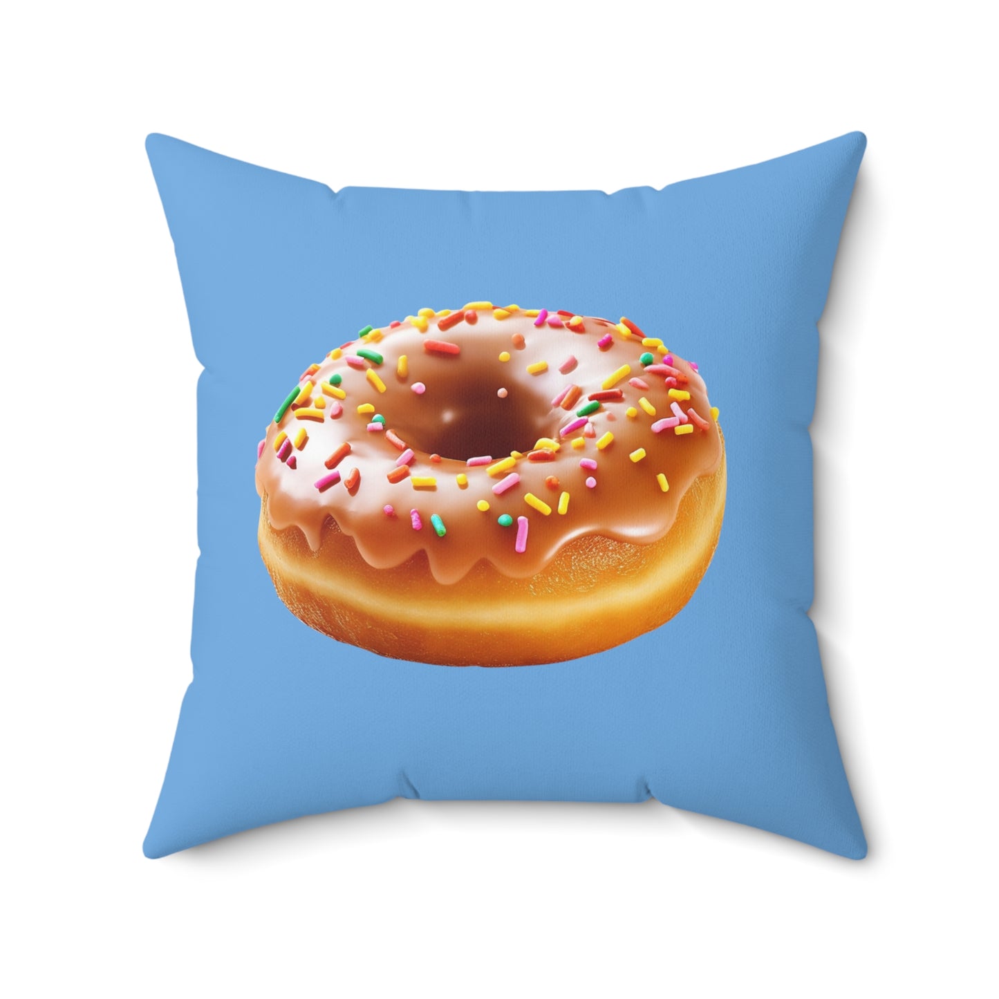Sprinkled Donut, Spun Polyester Square Pillow