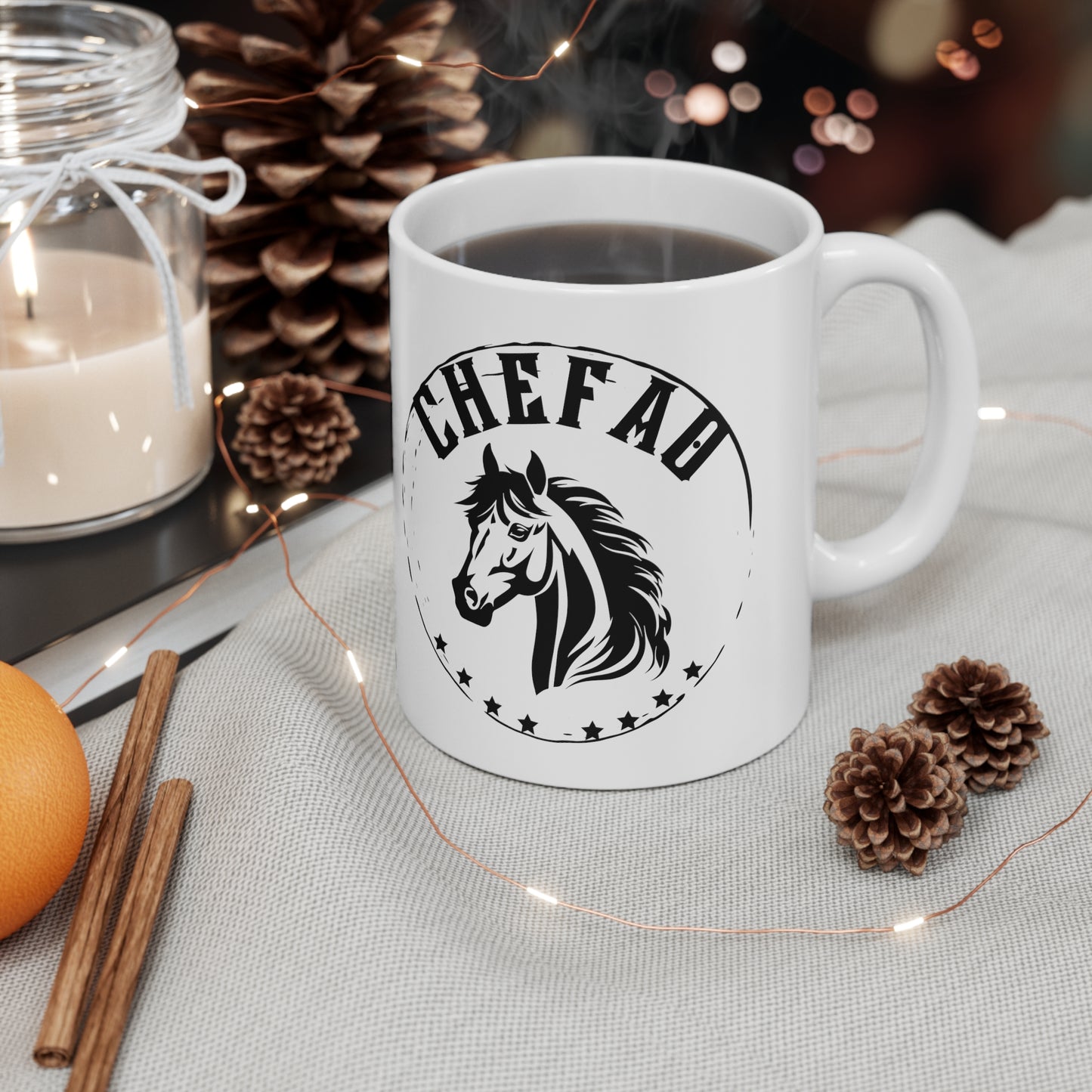 Chefao Horse I, White Coffee Mug, 11oz