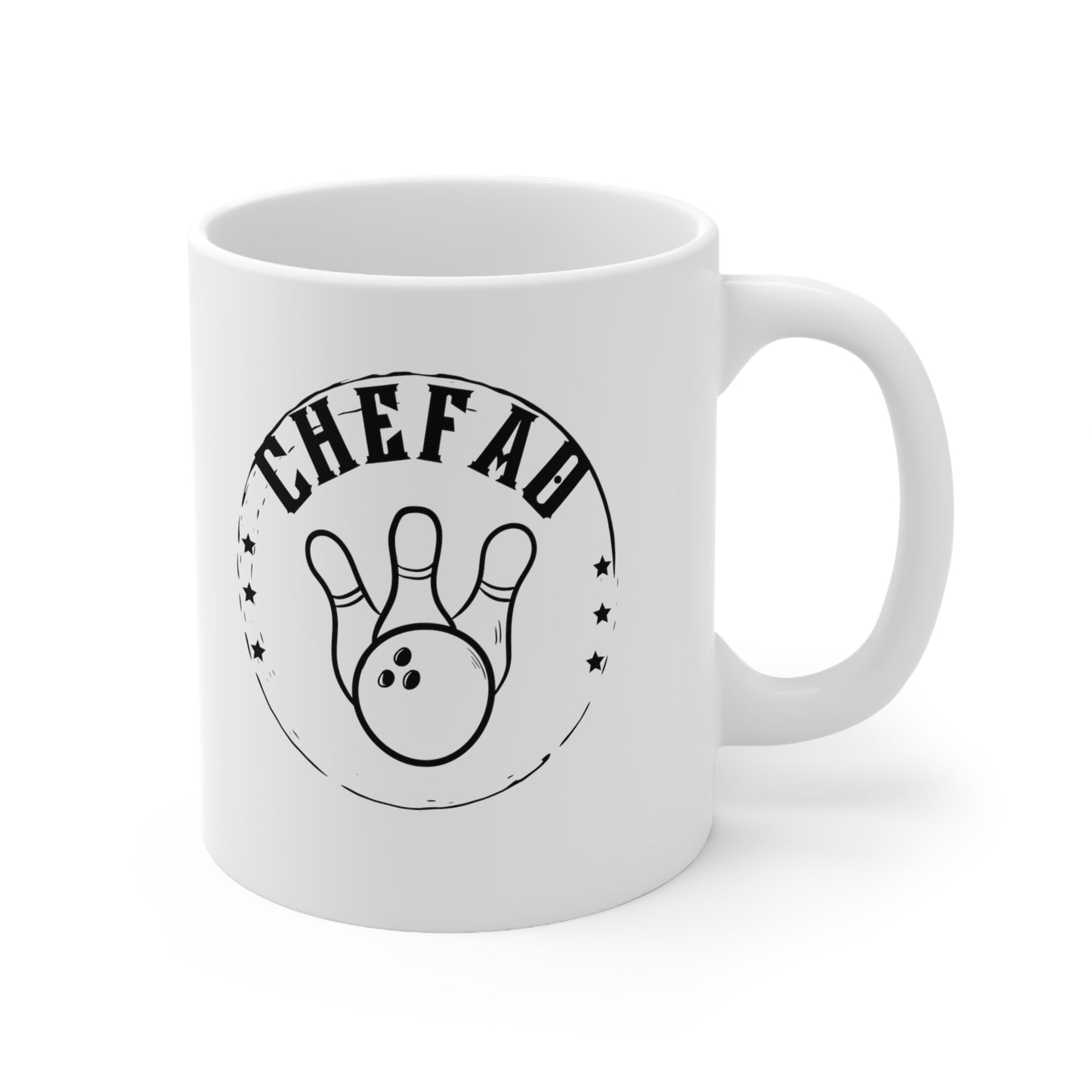 Chefao Bowling I White Coffee Mug, 11oz