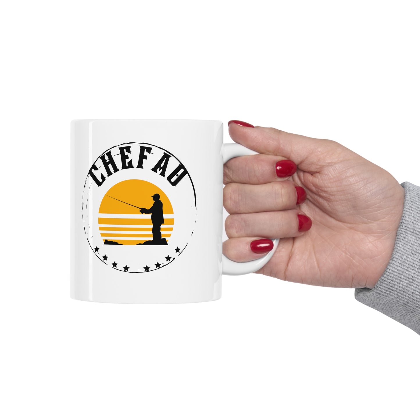 Chefao Fishing I, White Coffee Mug, 11oz