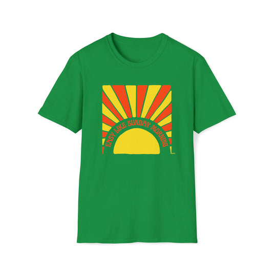 Easy Like Sunday Morning Red & Yellow, Unisex Softstyle T-Shirt