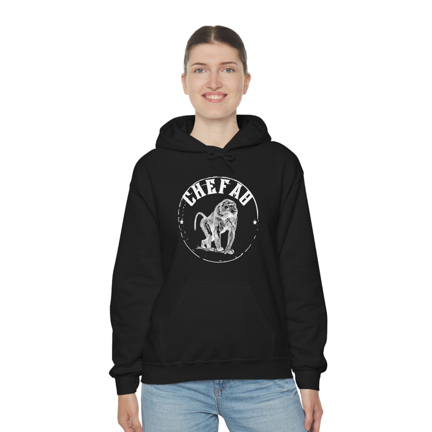 Chefao Baboon, Unisex Heavy Blend Hooded Sweatshirt