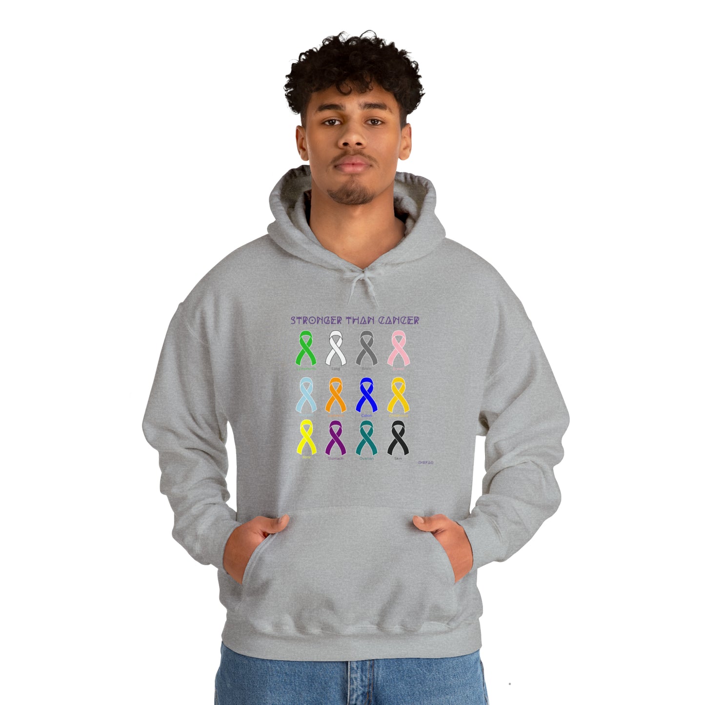 Chefao Stronger Than Cancer I, Unisex Heavy Blend™ Hooded Sweatshirt