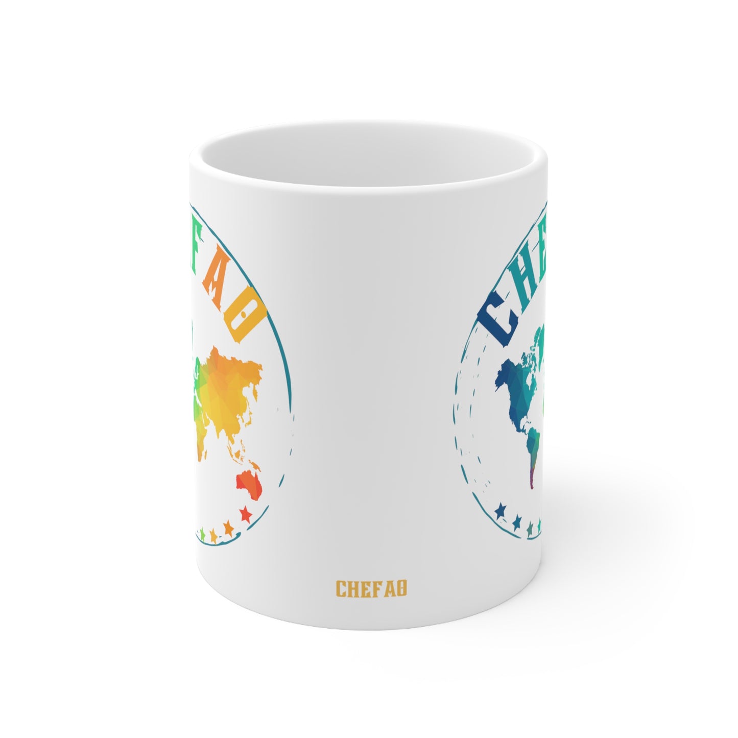 Chefao World I, White Coffee Mug, 11oz