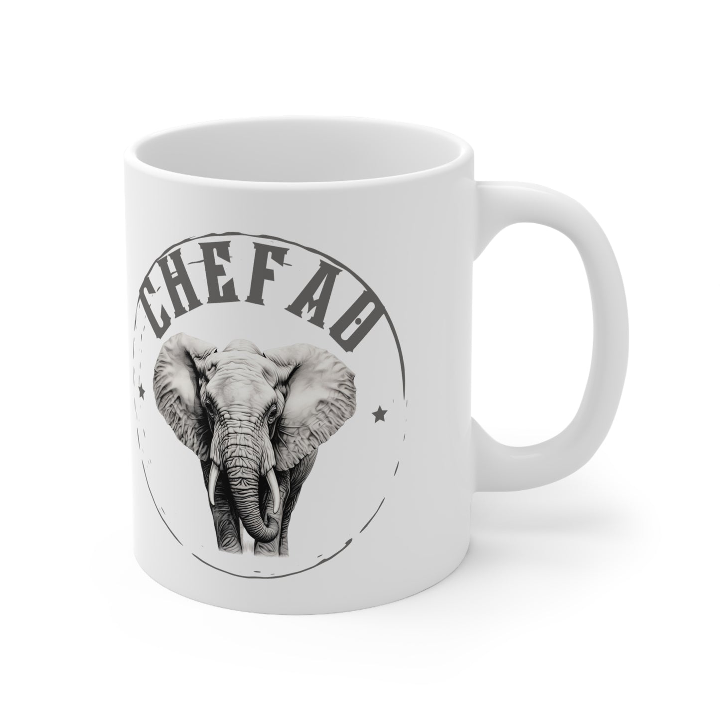 Chefao Elephant I, White Coffee Mug, 11oz