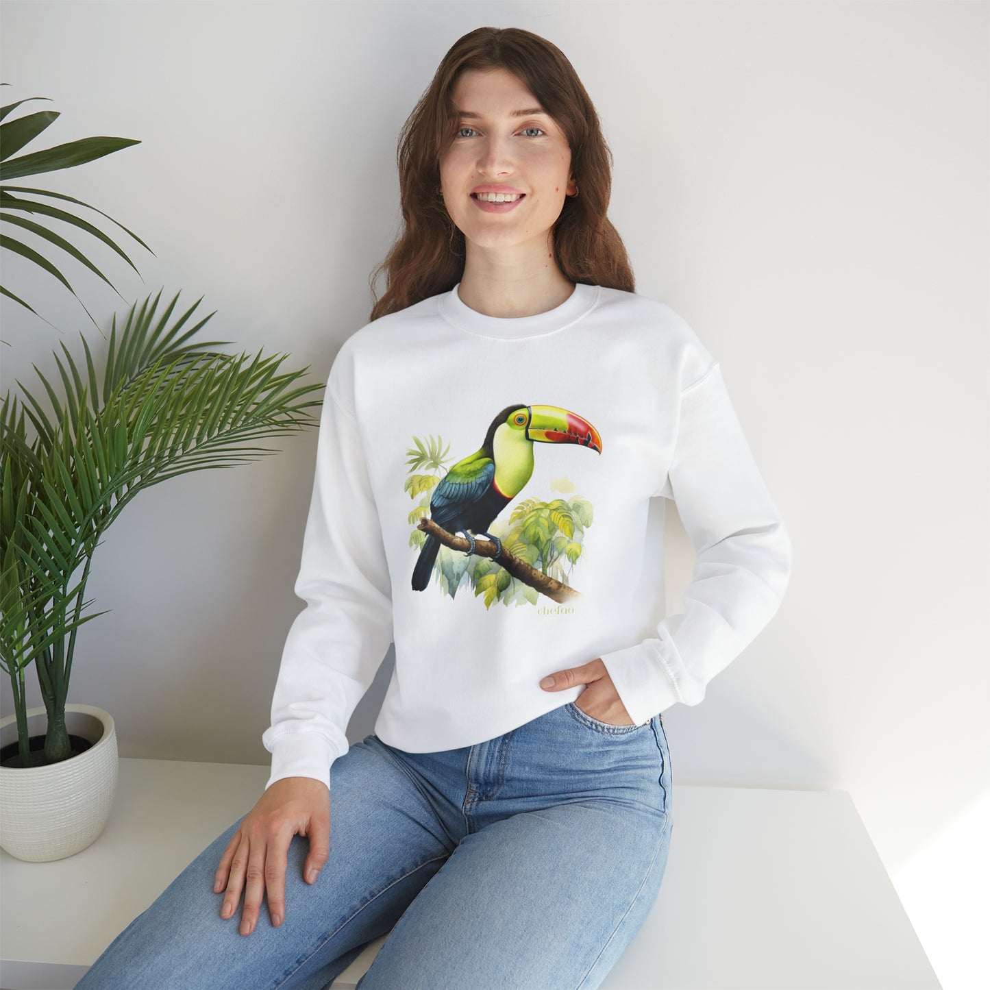 Keel Billed Toucan I, Unisex Heavy Blend Crewneck Sweatshirt