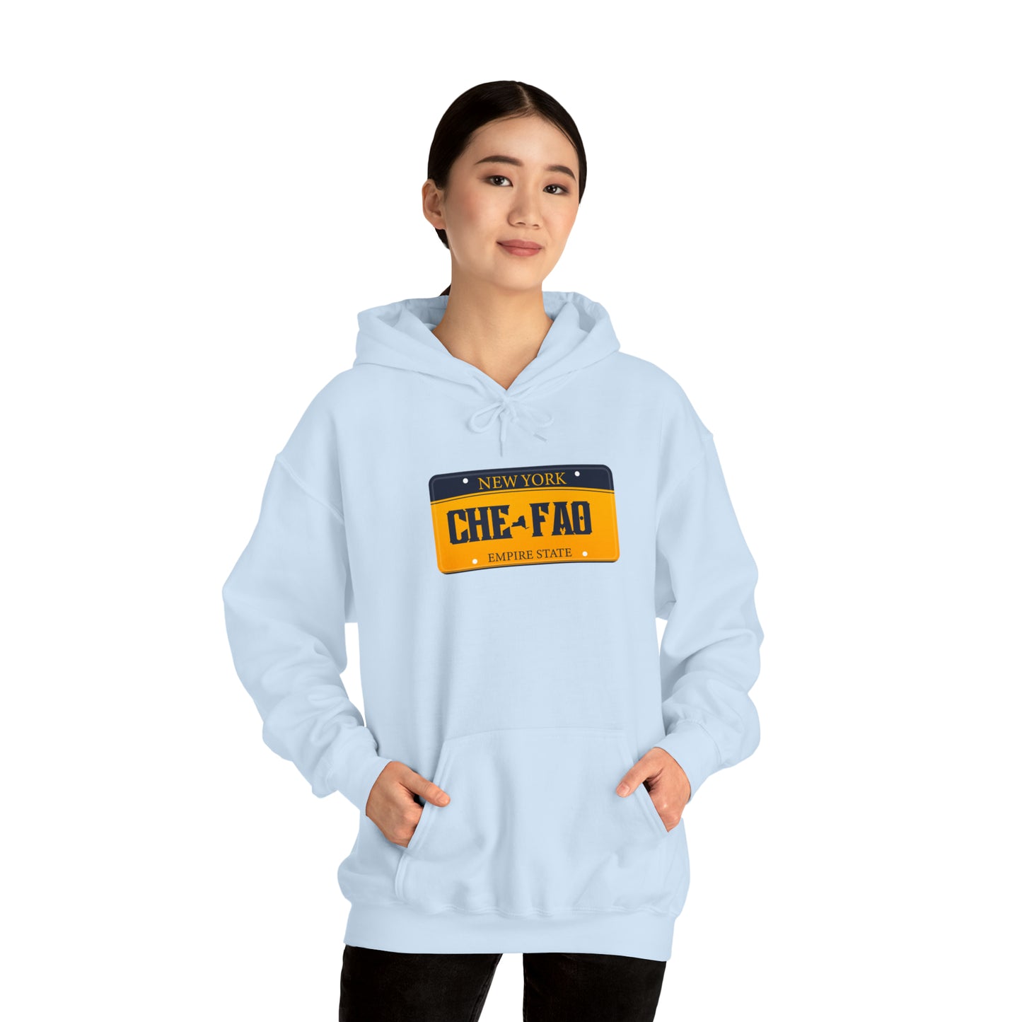 Chefao New York License Plate I, Unisex Heavy Blend Hooded Sweatshirt