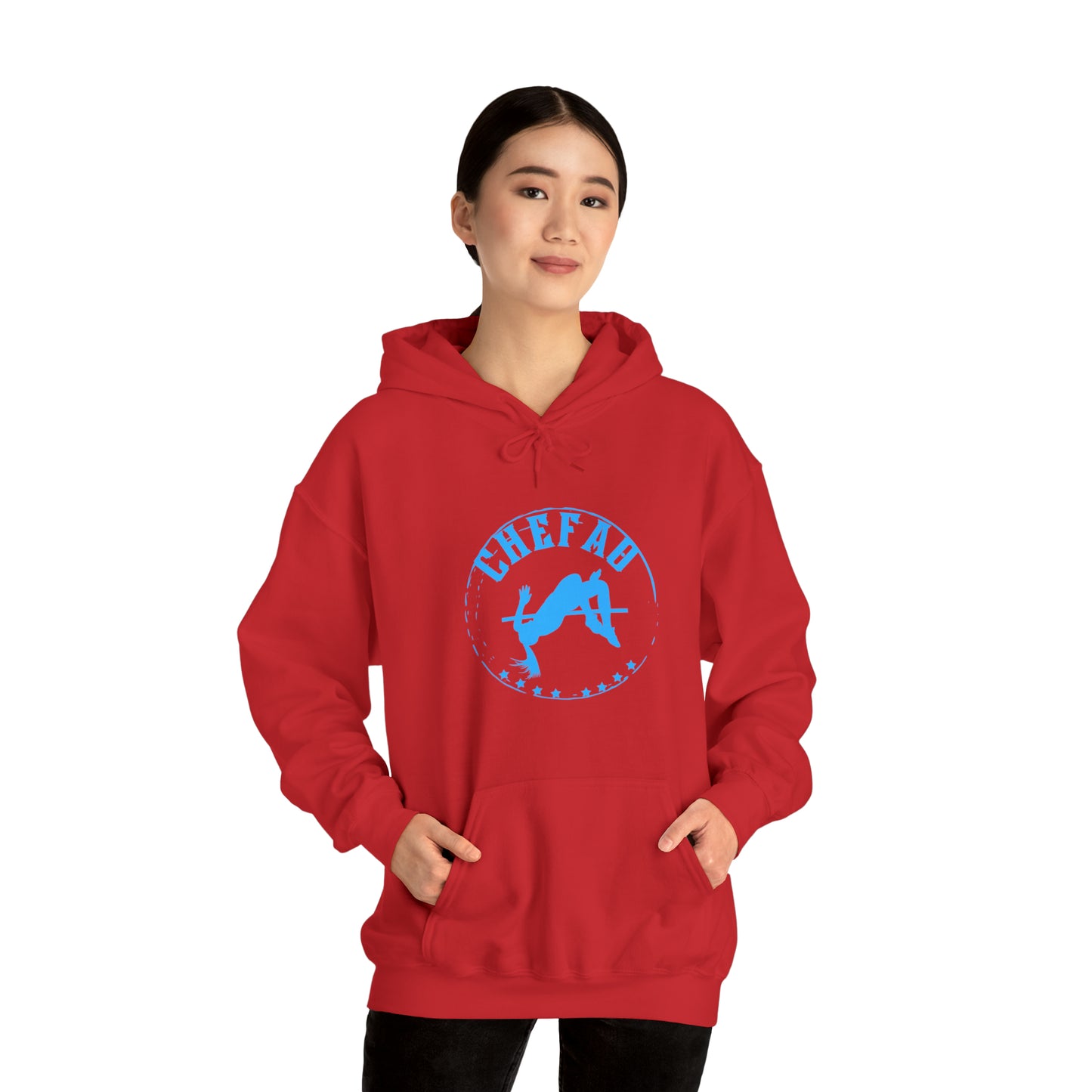 Chefao High Jump I, Unisex Heavy Blend Hooded Sweatshirt