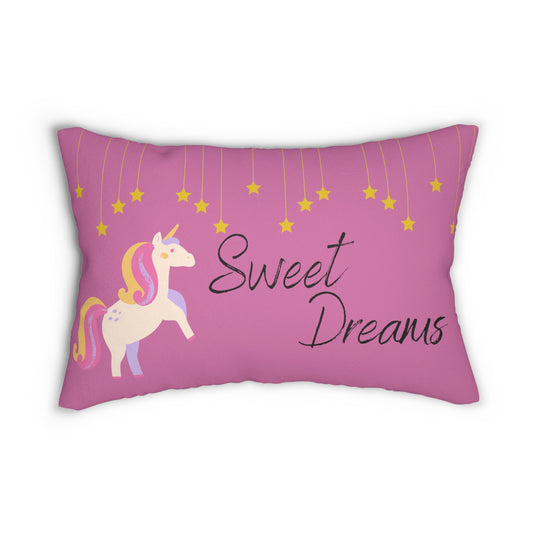 Unicorn and Stars Sweet Dreams - Lumbar Pillow