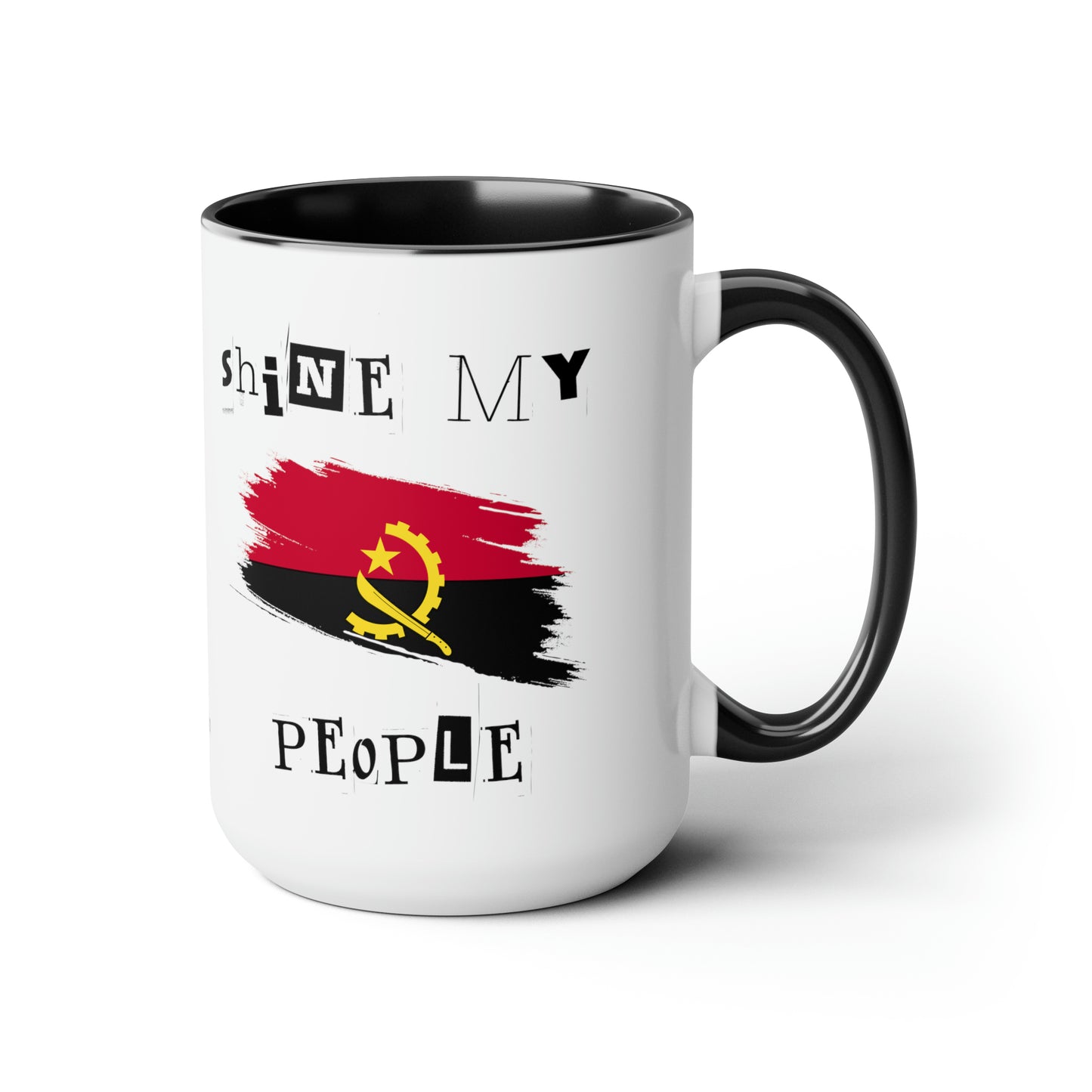Shine My People Angola I, Two-Tone Coffee Mugs, 15oz