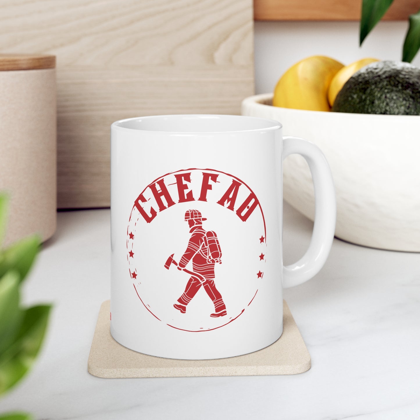 Chefao Fire I, White Coffee Mug, 11oz