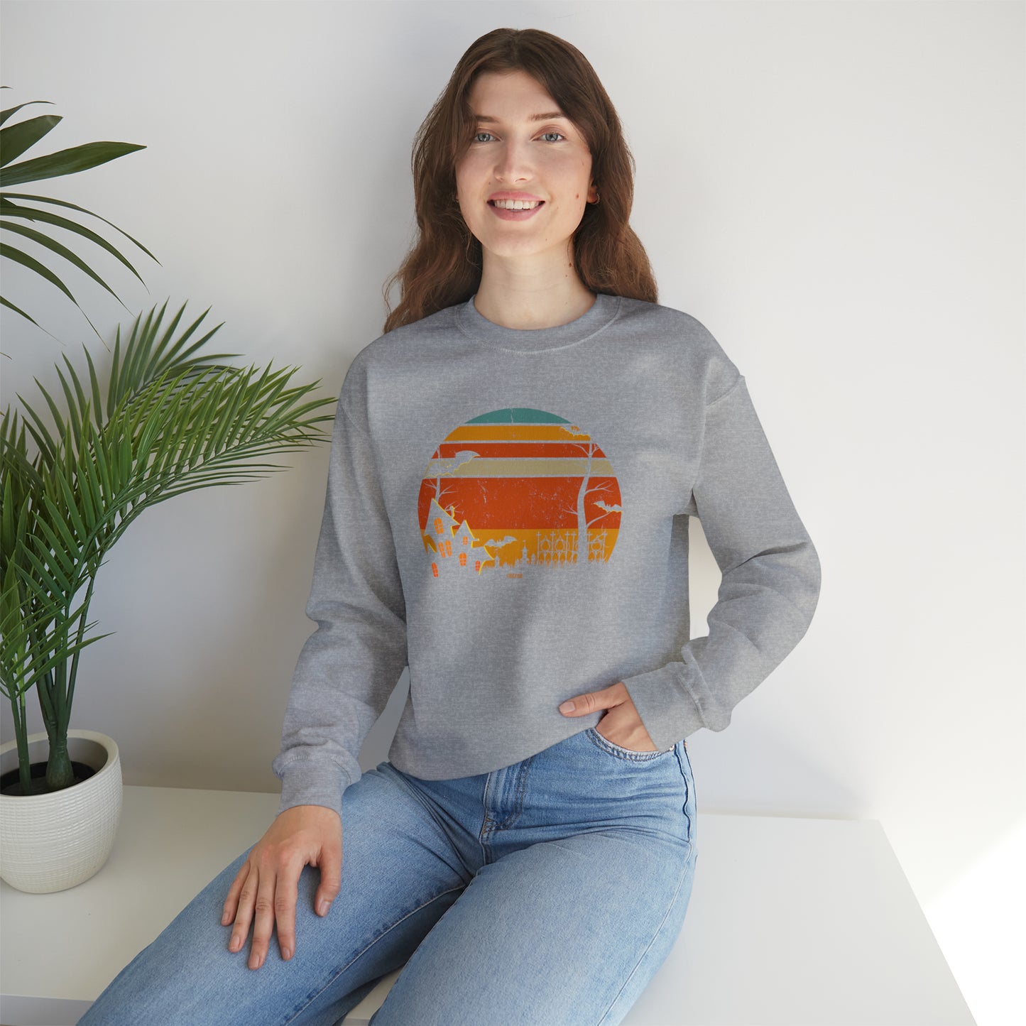 Retro Halloween, Unisex Heavy Blend Crewneck Sweatshirt