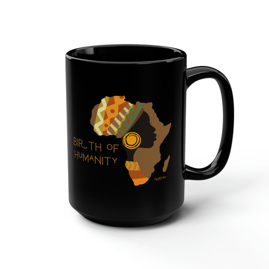 Birth of Humanity™ II, Black Mug, 15oz