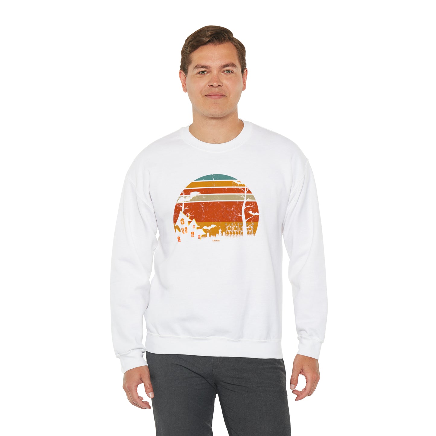 Retro Halloween, Unisex Heavy Blend Crewneck Sweatshirt