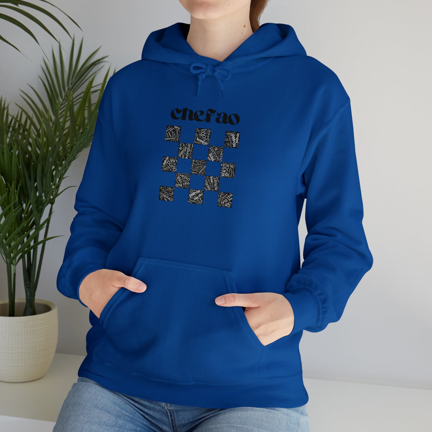 Chefao Checkered I, Unisex Heavy Blend™ Hooded Sweatshirt