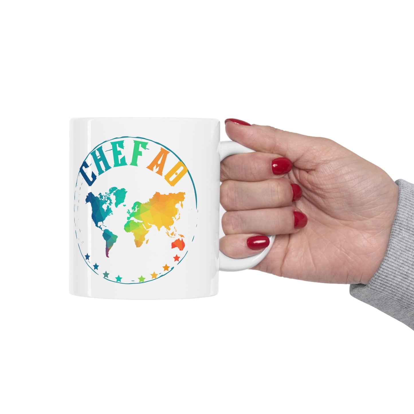 Chefao World I, White Coffee Mug, 11oz