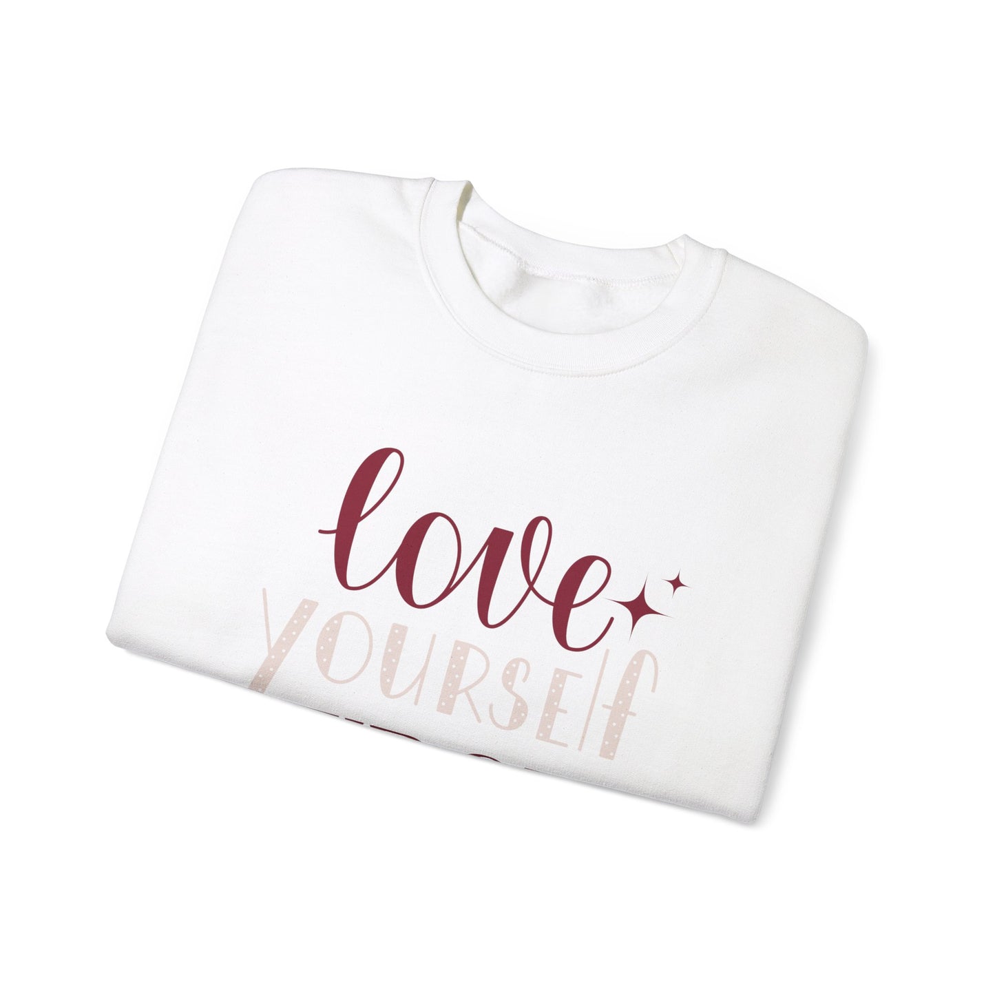 Love Yourself First I, Unisex Heavy Blend™ Crewneck Sweatshirt