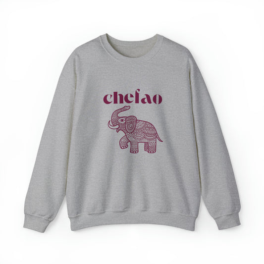 Chefao Elephant III, Unisex Heavy Blend Crewneck Sweatshirt