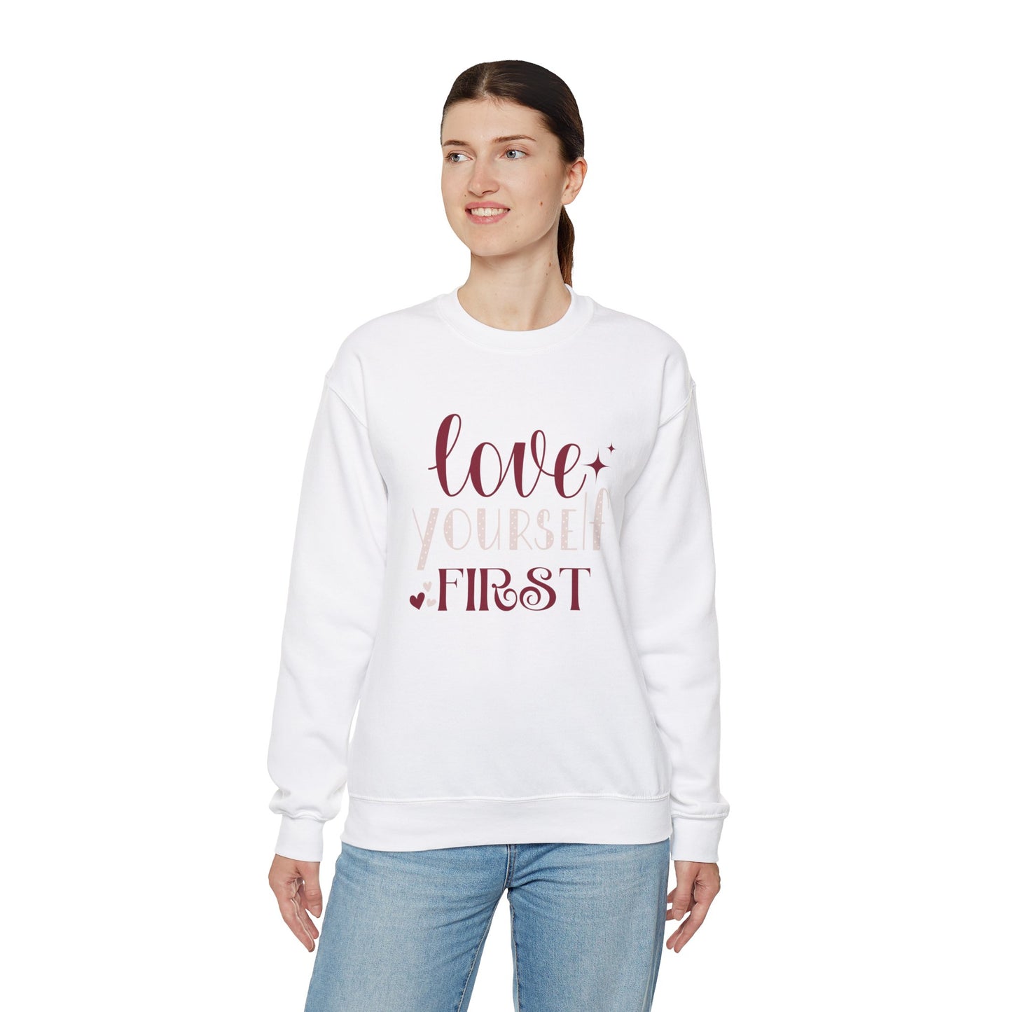 Love Yourself First I, Unisex Heavy Blend™ Crewneck Sweatshirt