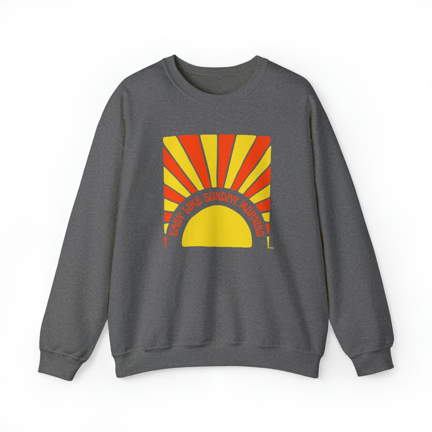 Easy Like Sunday Morning Orange & Yellow, Unisex Heavy Blend Crewneck Sweatshirt