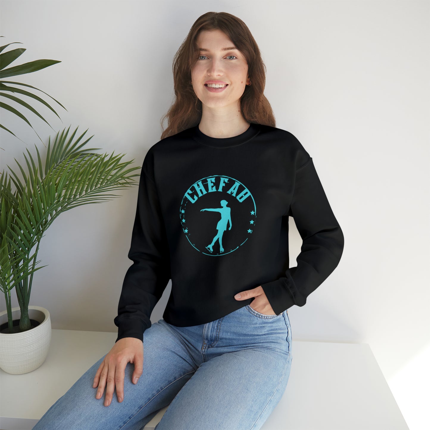 Chefao Ice Skating I, Unisex Heavy Blend Crewneck Sweatshirt