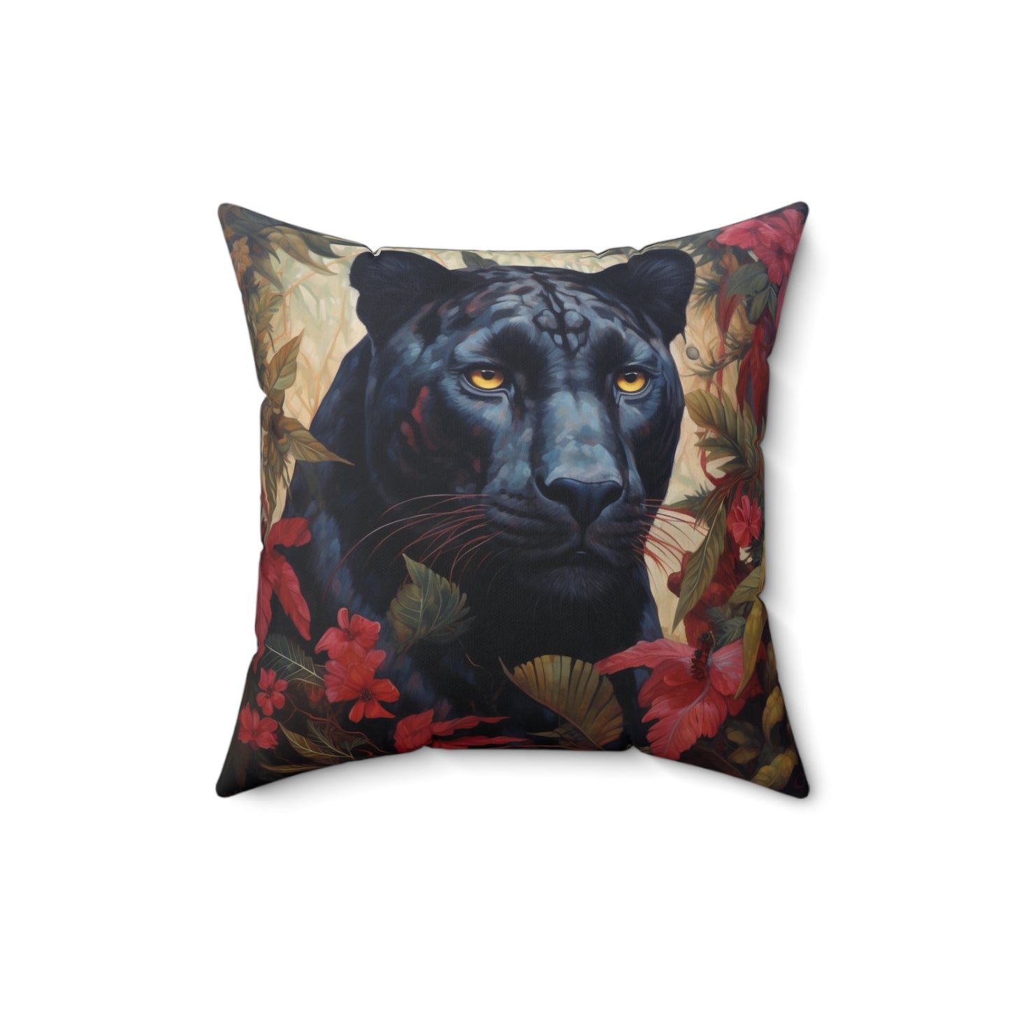 Panther Gaze, New Zealand, Spun Polyester Square Pillow