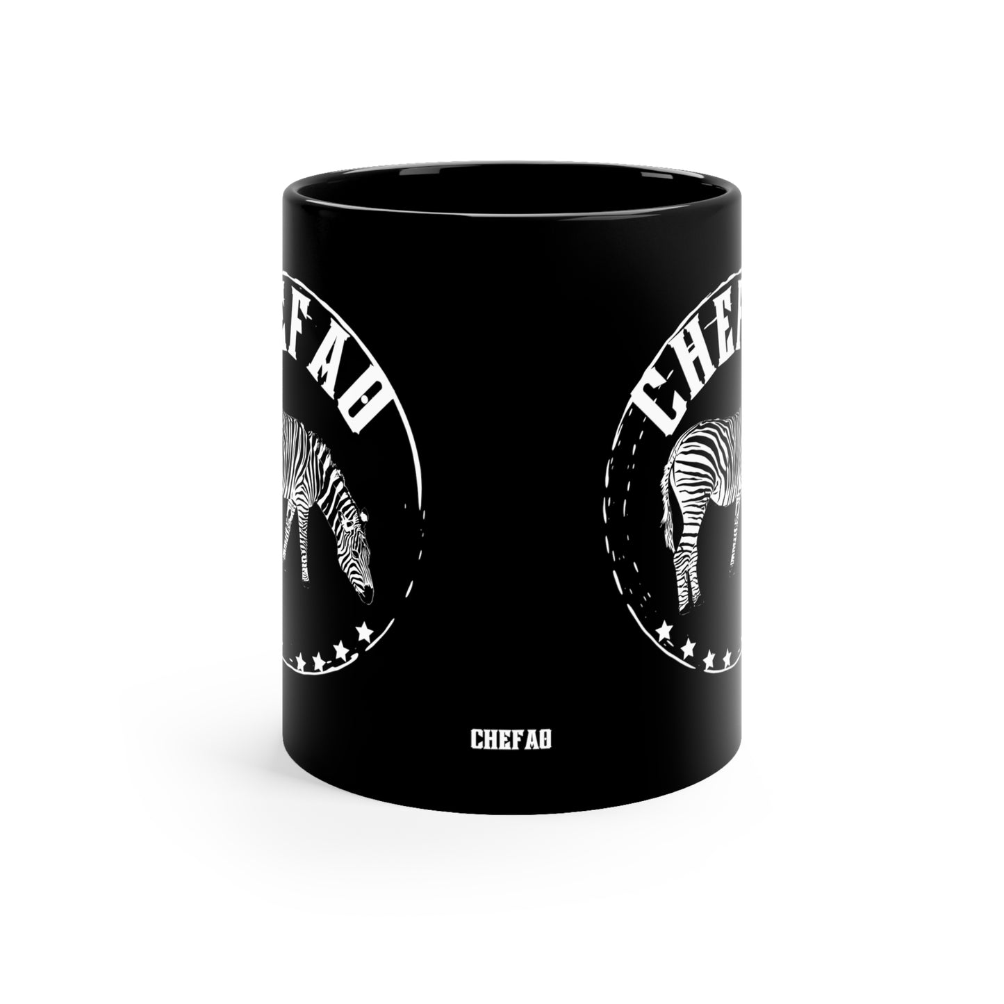 Chefao Zebra I, Black Coffee Mug, 11oz