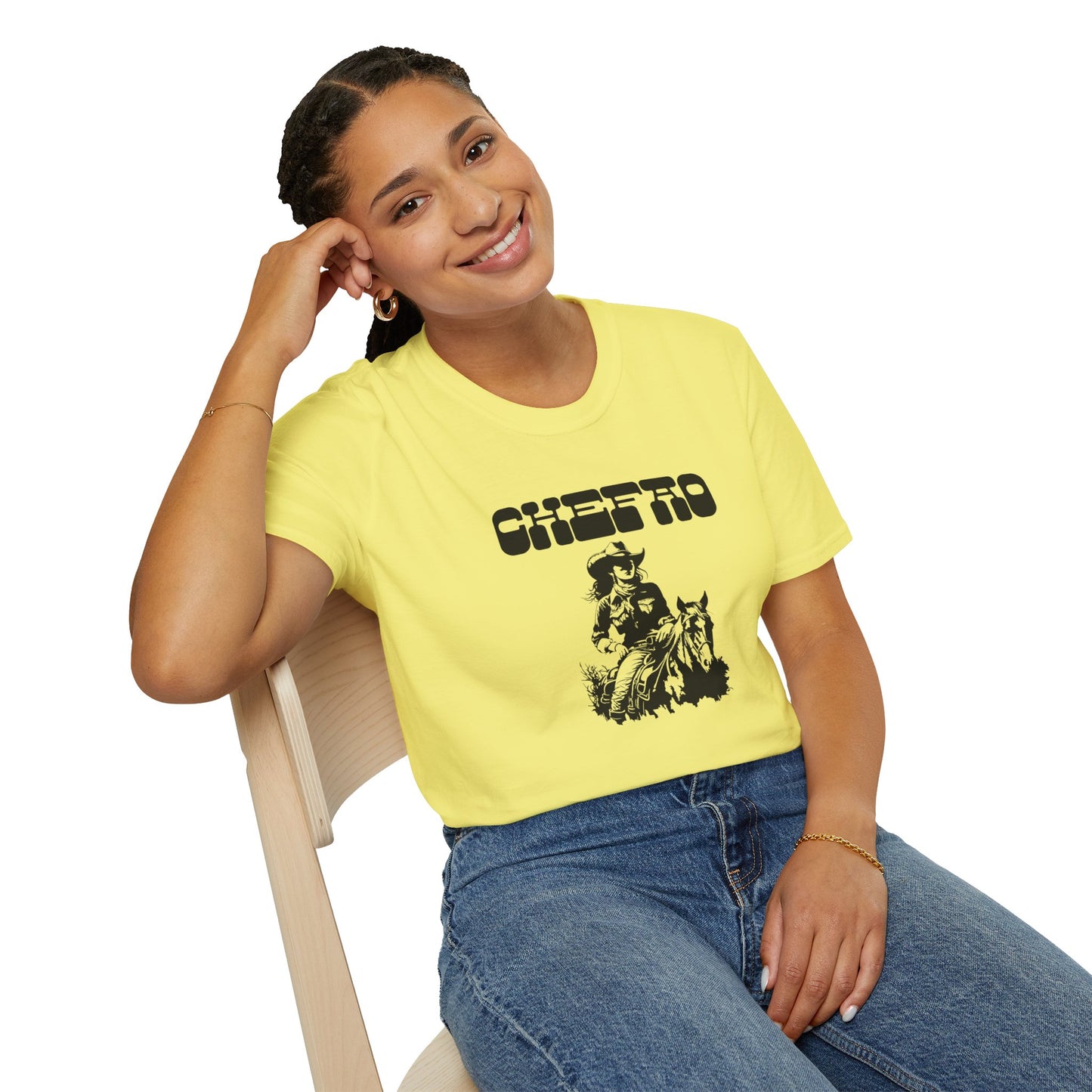 Chefao Cowgirl V, Unisex Softstyle T-Shirt