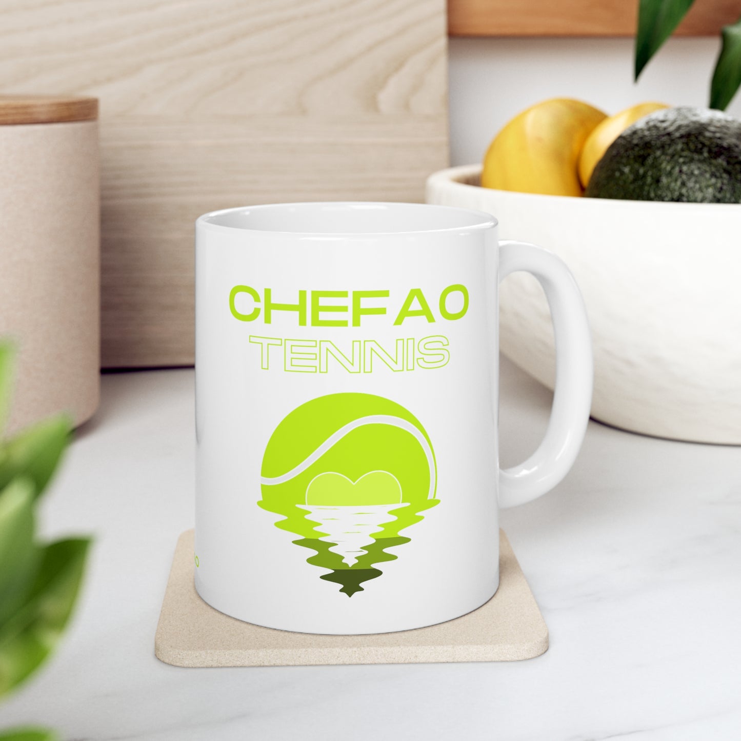 Chefao Tennis X, White Coffee Mug, 11oz