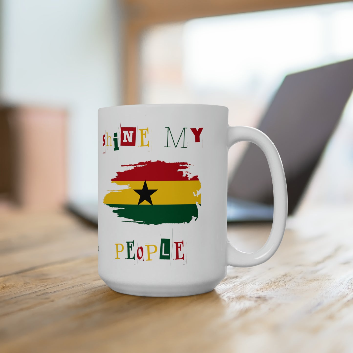 Shine My People Ghana I, Ceramic Mug 15oz