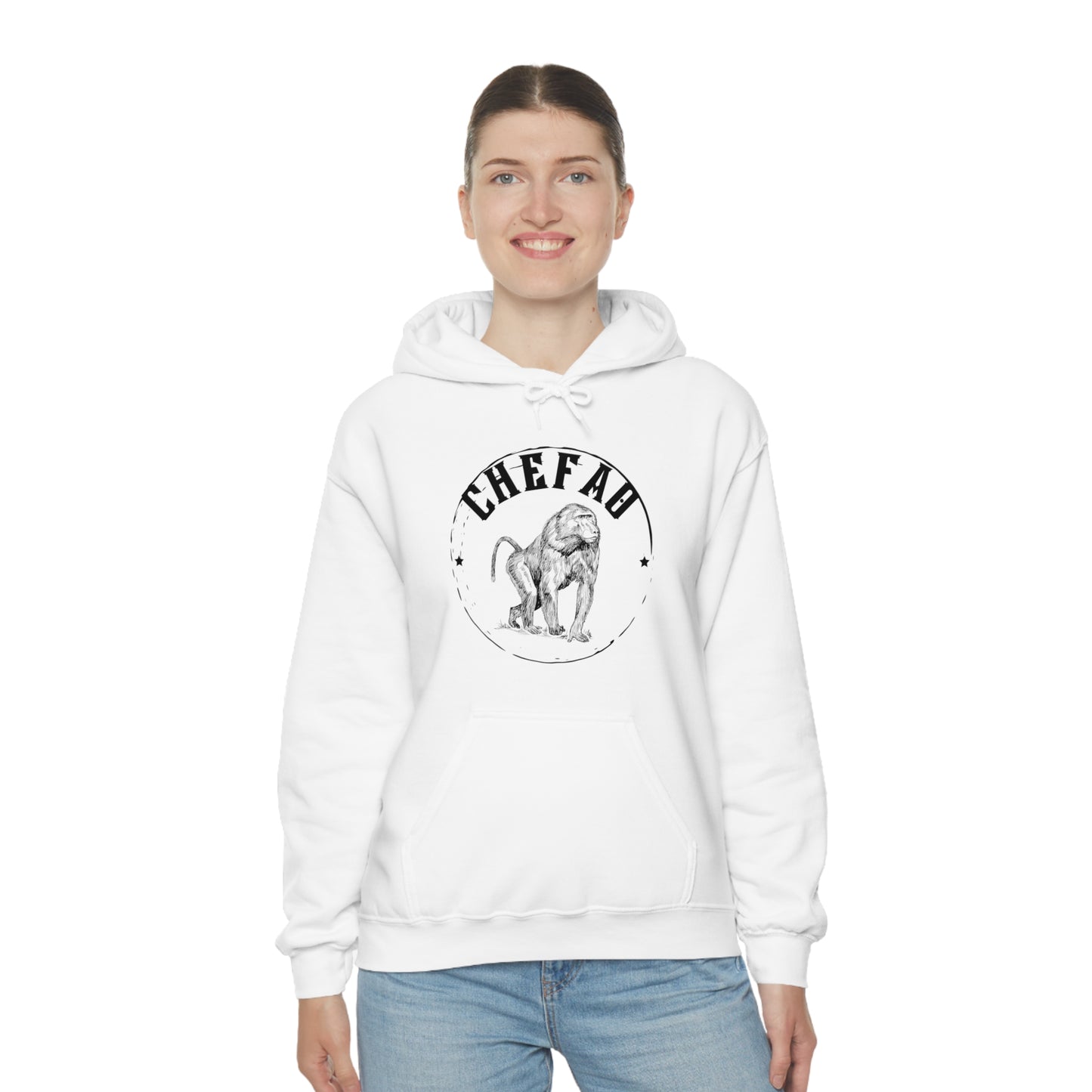 Chefao Baboon, Unisex Heavy Blend Hooded Sweatshirt