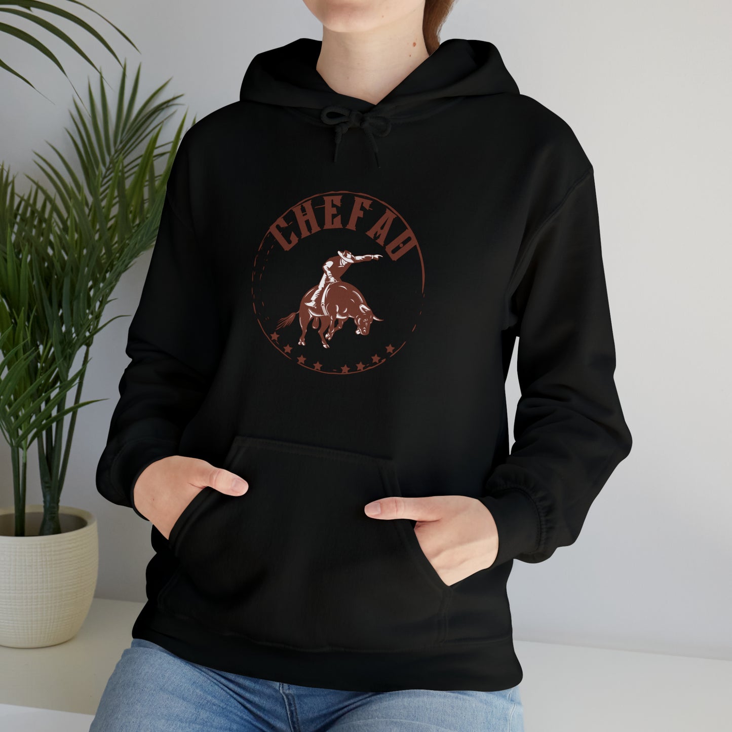 Chefao Bull Riding II, Unisex Heavy Blend Hooded Sweatshirt