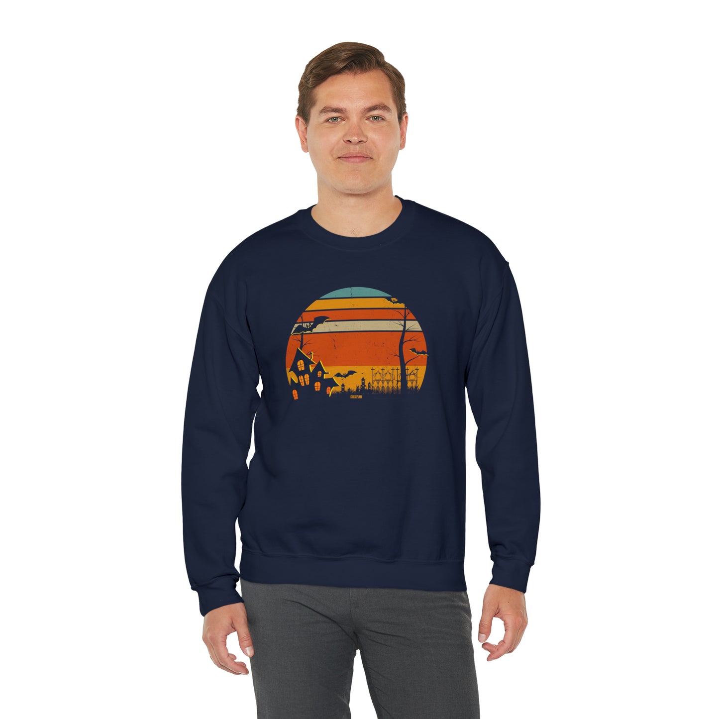 Retro Halloween, Unisex Heavy Blend Crewneck Sweatshirt