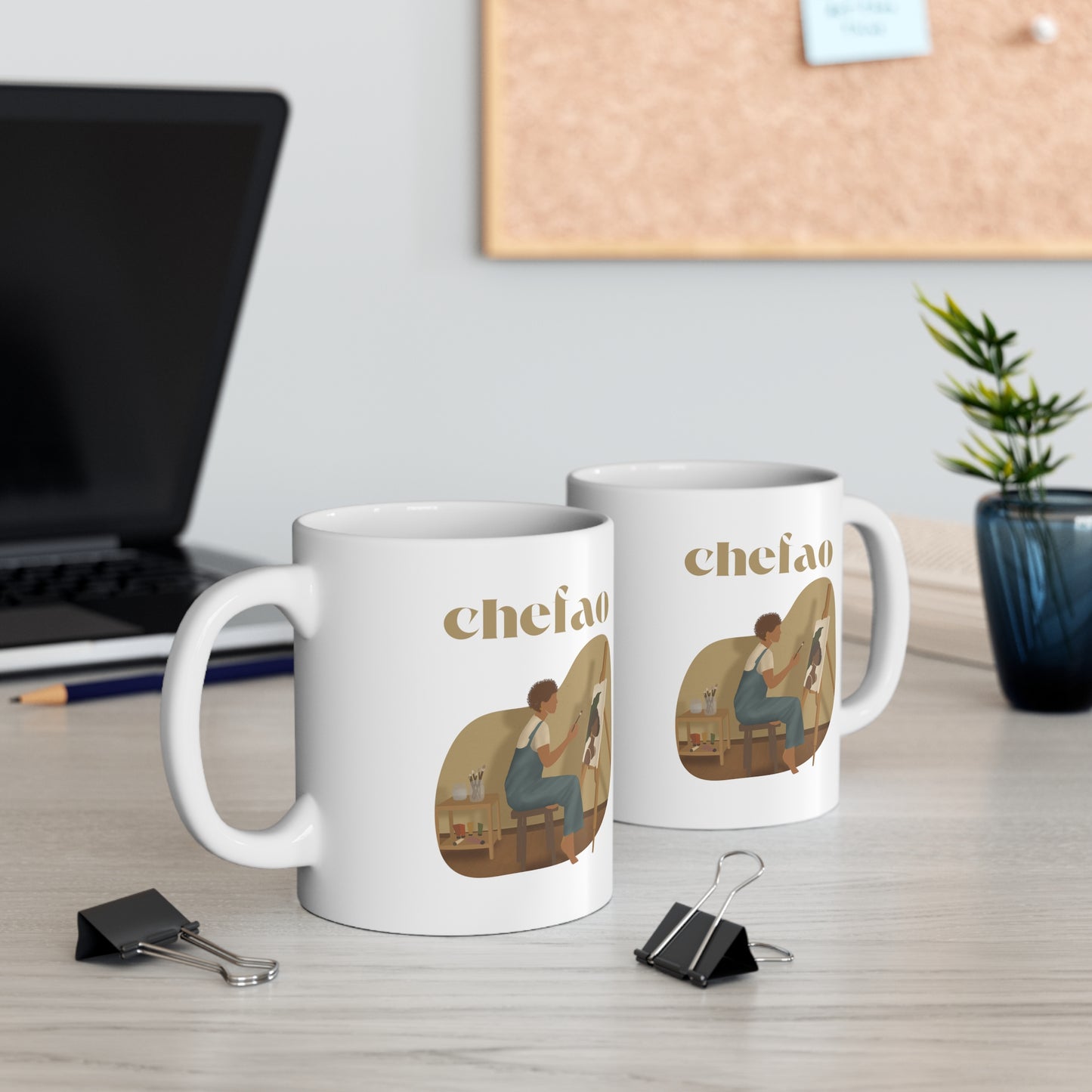 Chefao Artist I, White Coffee Mug, 11oz