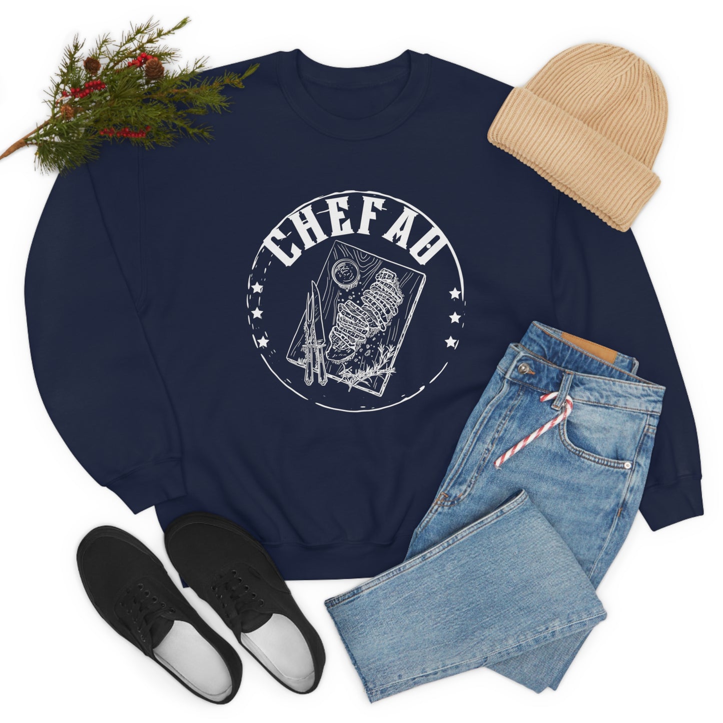 Chefao Barbque, Unisex Heavy Blend Crewneck Sweatshirt