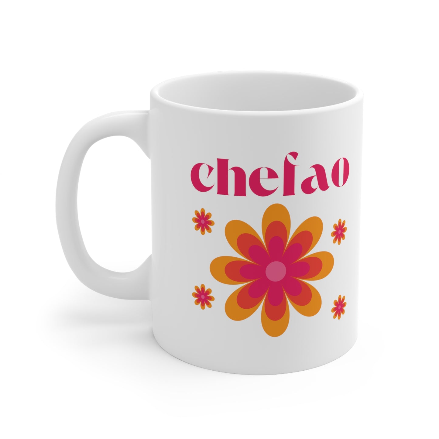 Chefao Retro II, White Coffee Mug, 11oz