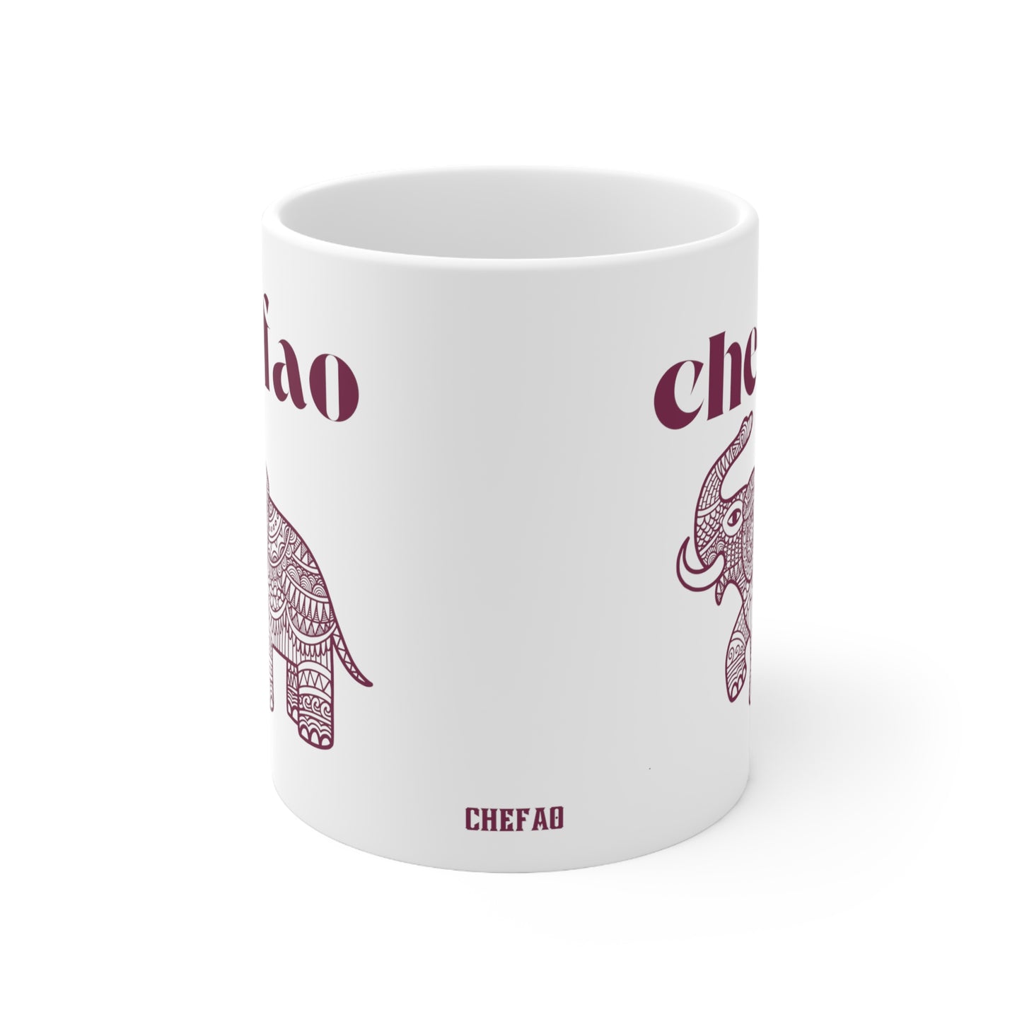 Chefao Elephant III, White Coffee Mug, 11oz