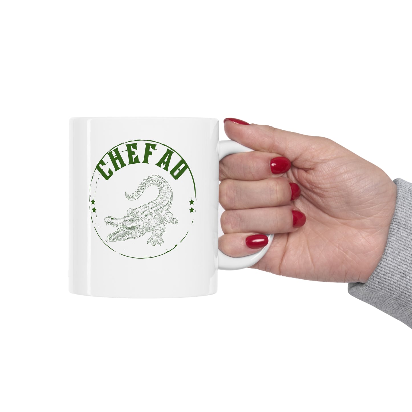 Chefao Alligator I, White Coffee Mug, 11oz