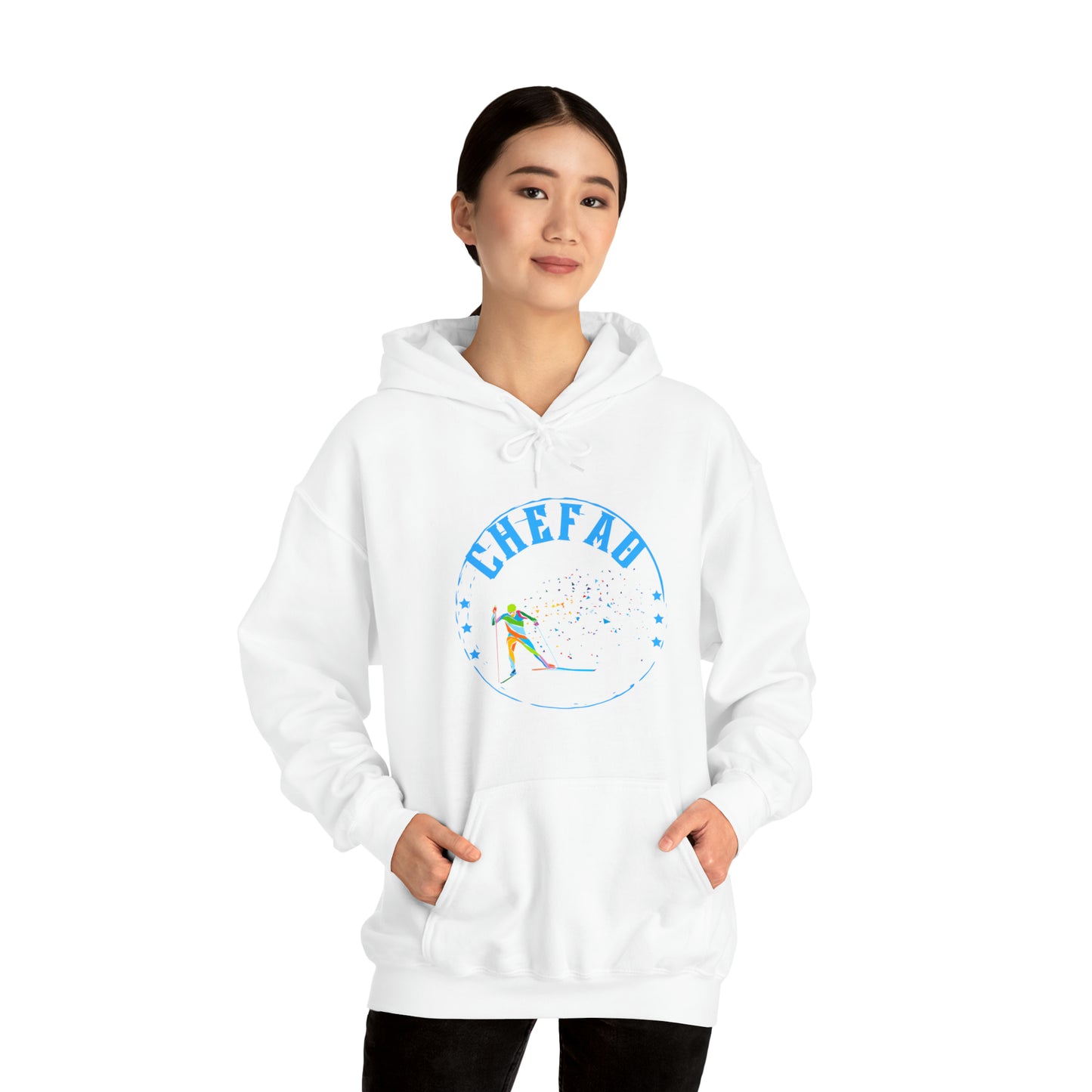 Chefao Cross Country Skiing II, Unisex Heavy Blend Hooded Sweatshirt