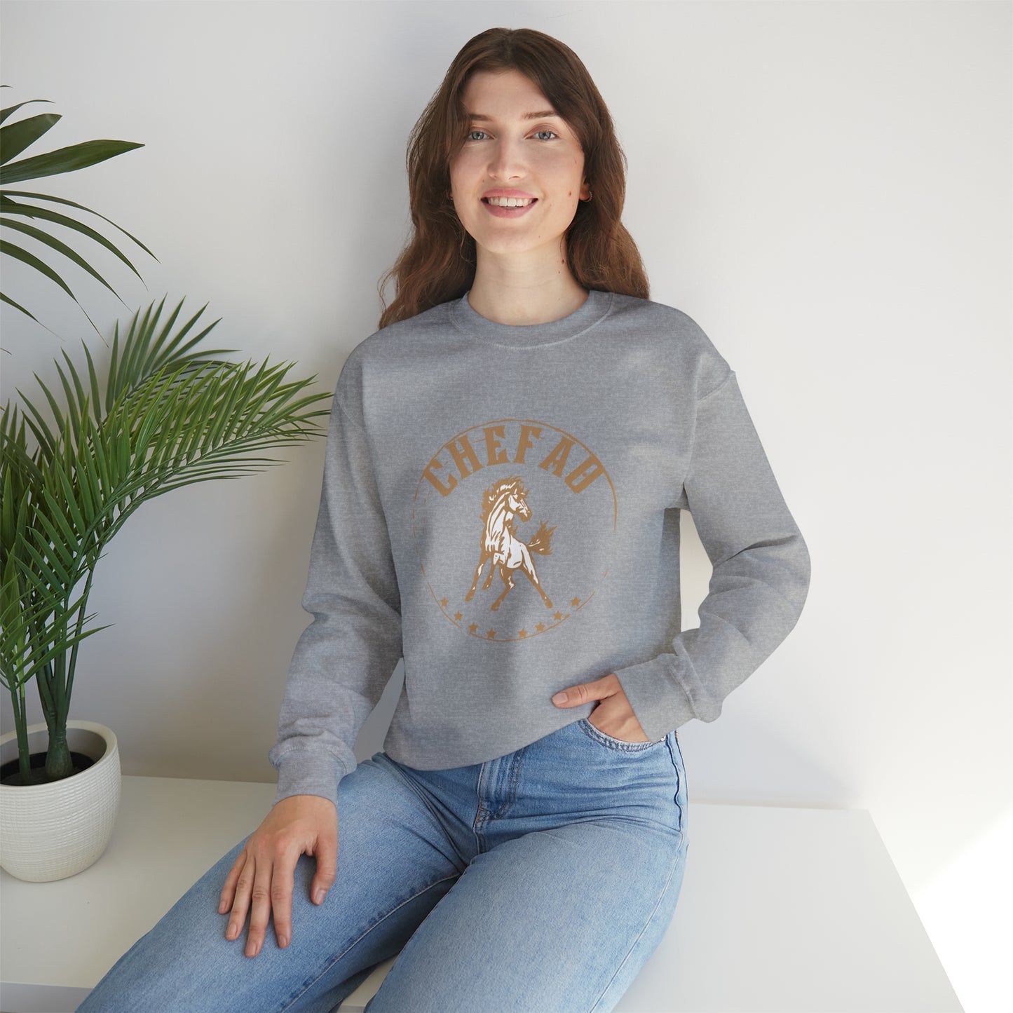 Chefao Horse II, Unisex Heavy Blend Crewneck Sweatshirt