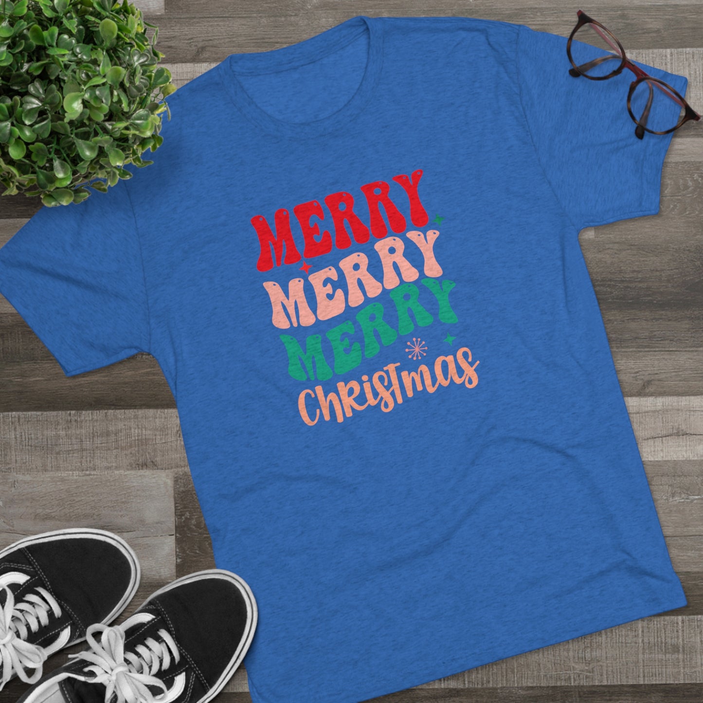 Merry Christmas II, Unisex Tri-Blend Crew Tee