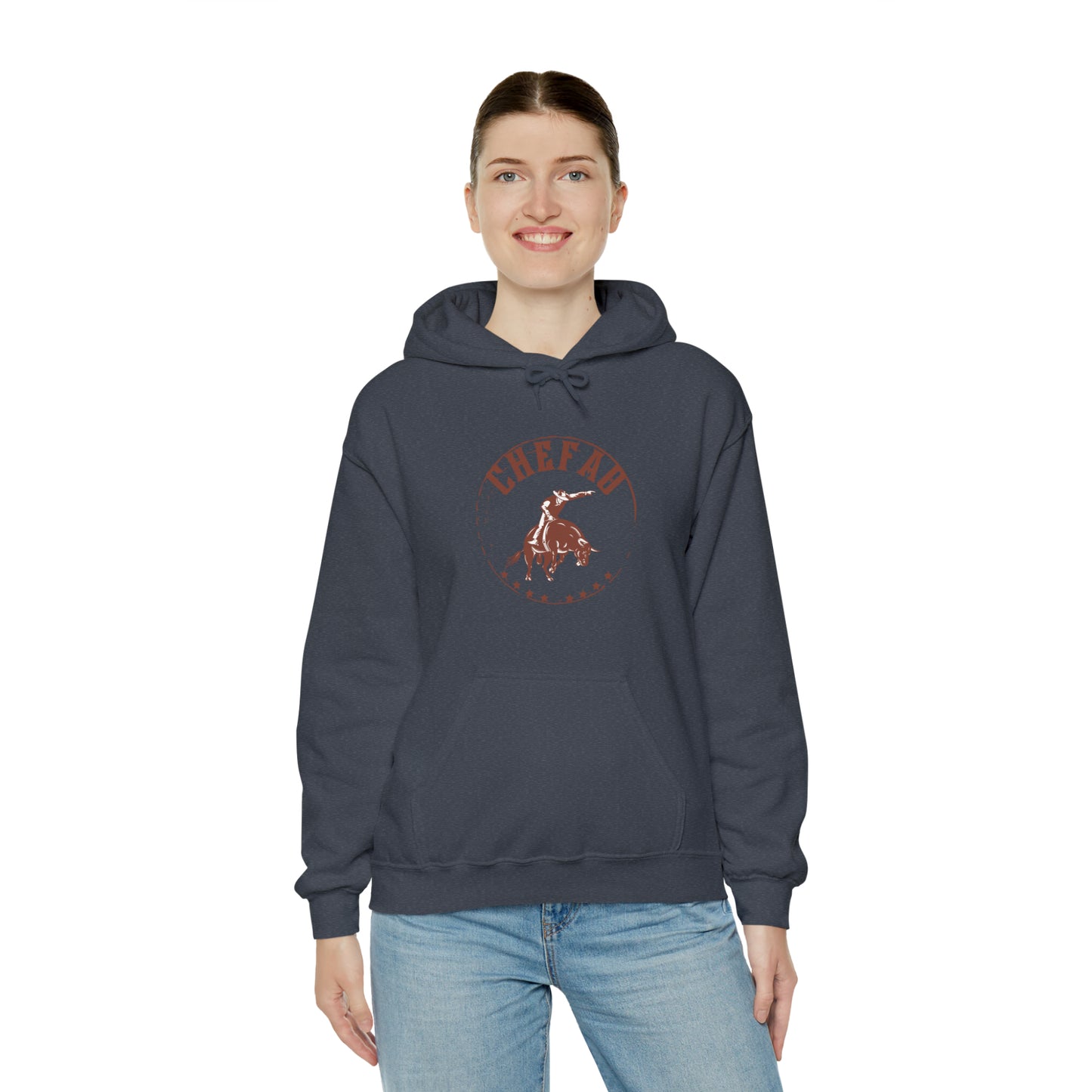 Chefao Bull Riding II, Unisex Heavy Blend Hooded Sweatshirt