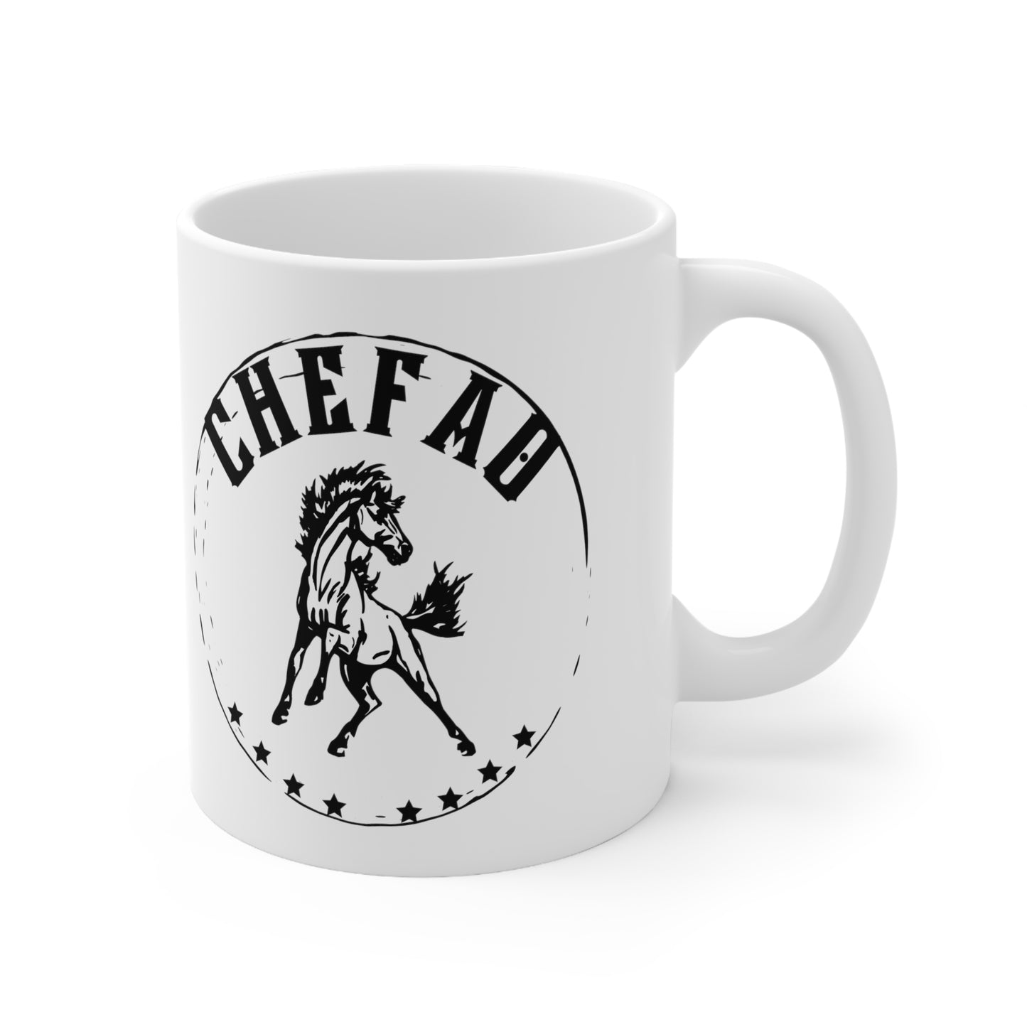 Chefao Horse II, White Coffee Mug, 11oz