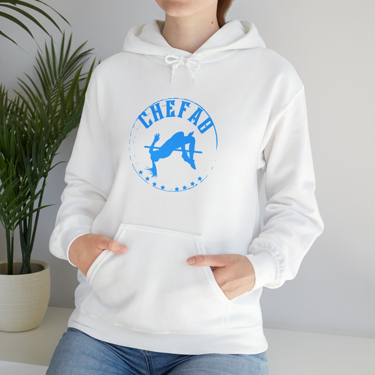 Chefao High Jump I, Unisex Heavy Blend Hooded Sweatshirt