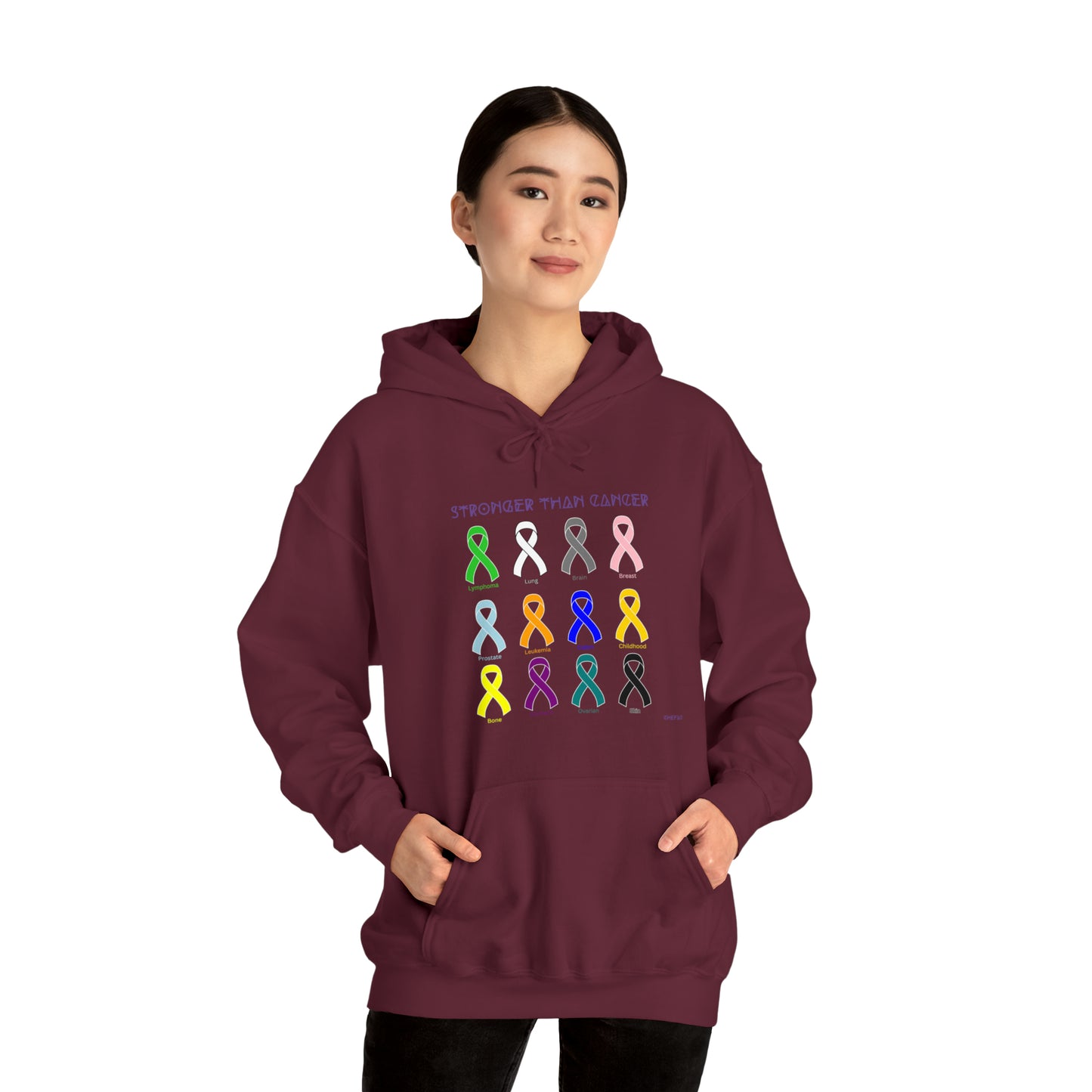 Chefao Stronger Than Cancer I, Unisex Heavy Blend™ Hooded Sweatshirt