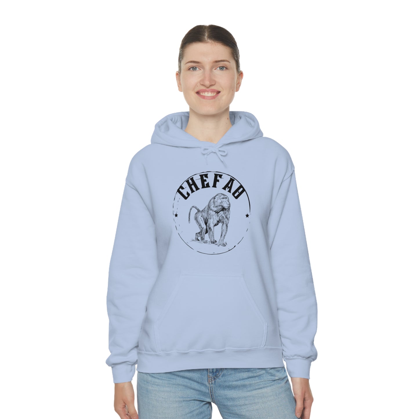 Chefao Baboon, Unisex Heavy Blend Hooded Sweatshirt