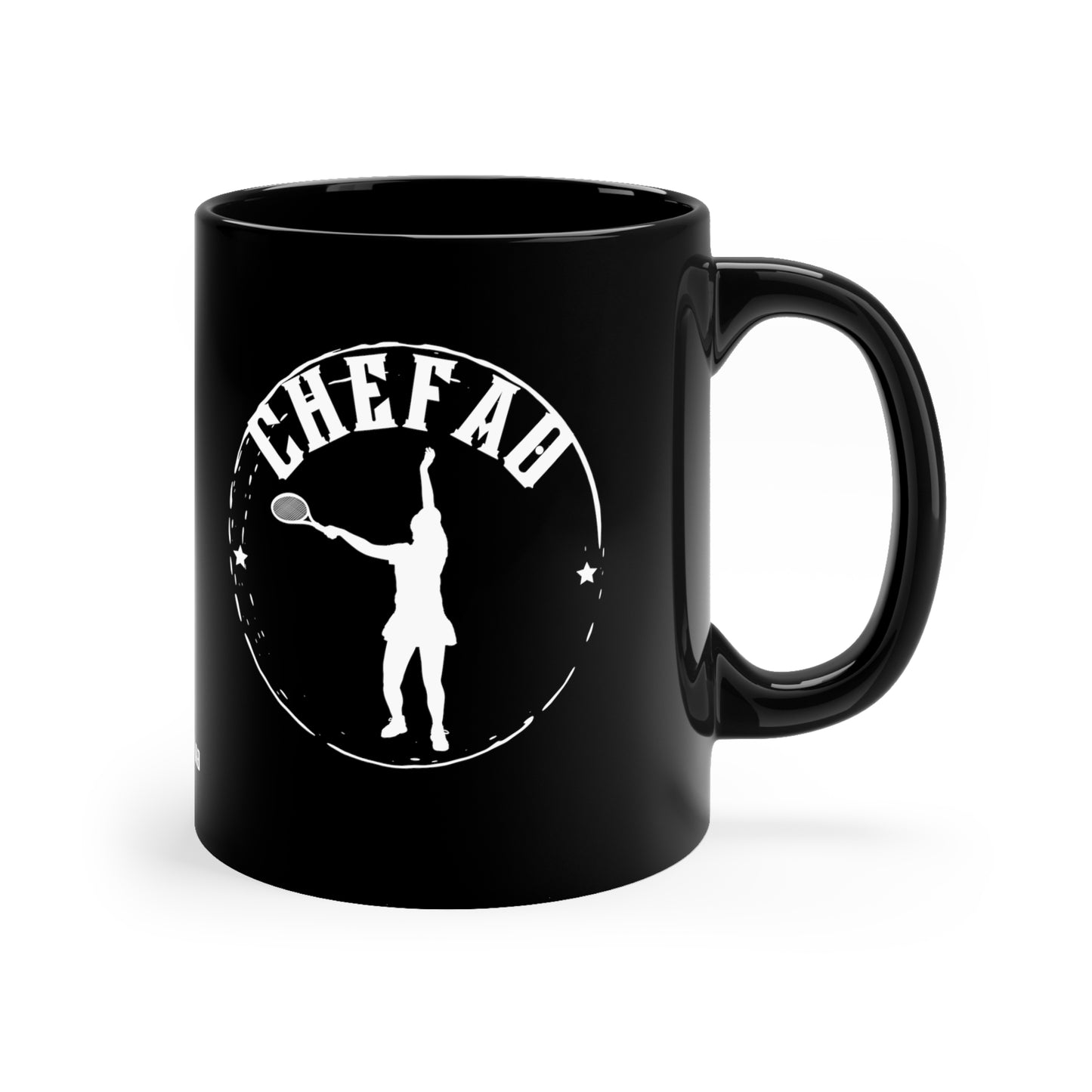 Chefao Tennis I, Black Coffee Mug, 11oz