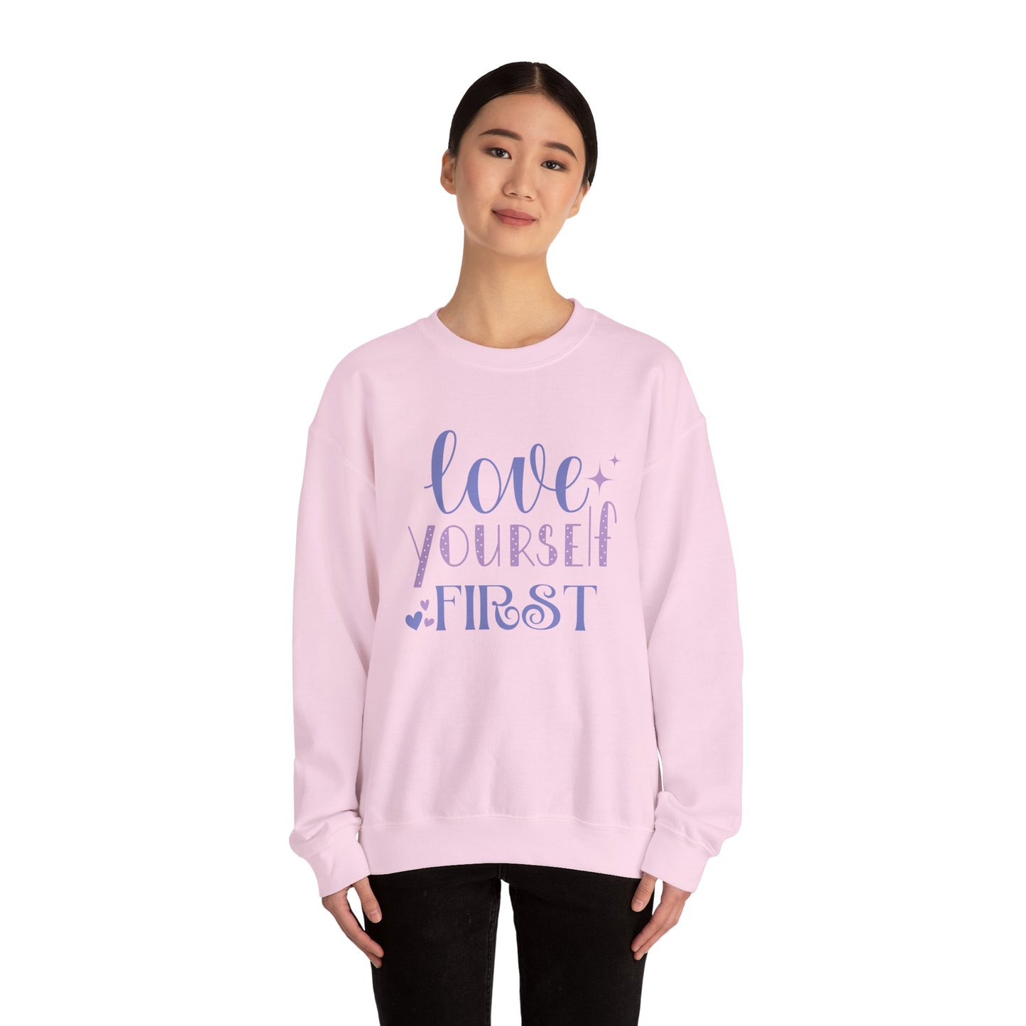 Love Yourself First I, Unisex Heavy Blend™ Crewneck Sweatshirt