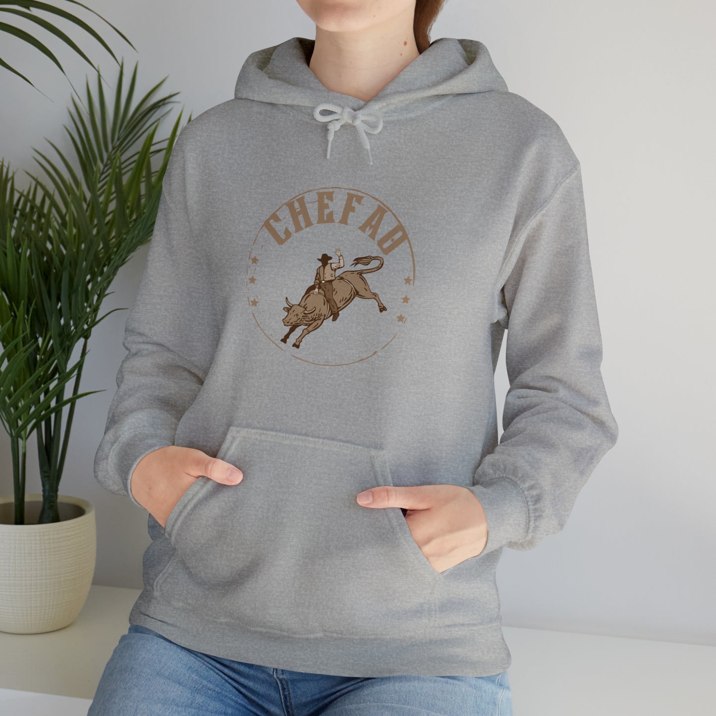 Chefao Bull Riding I, Unisex Heavy Blend Hooded Sweatshirt