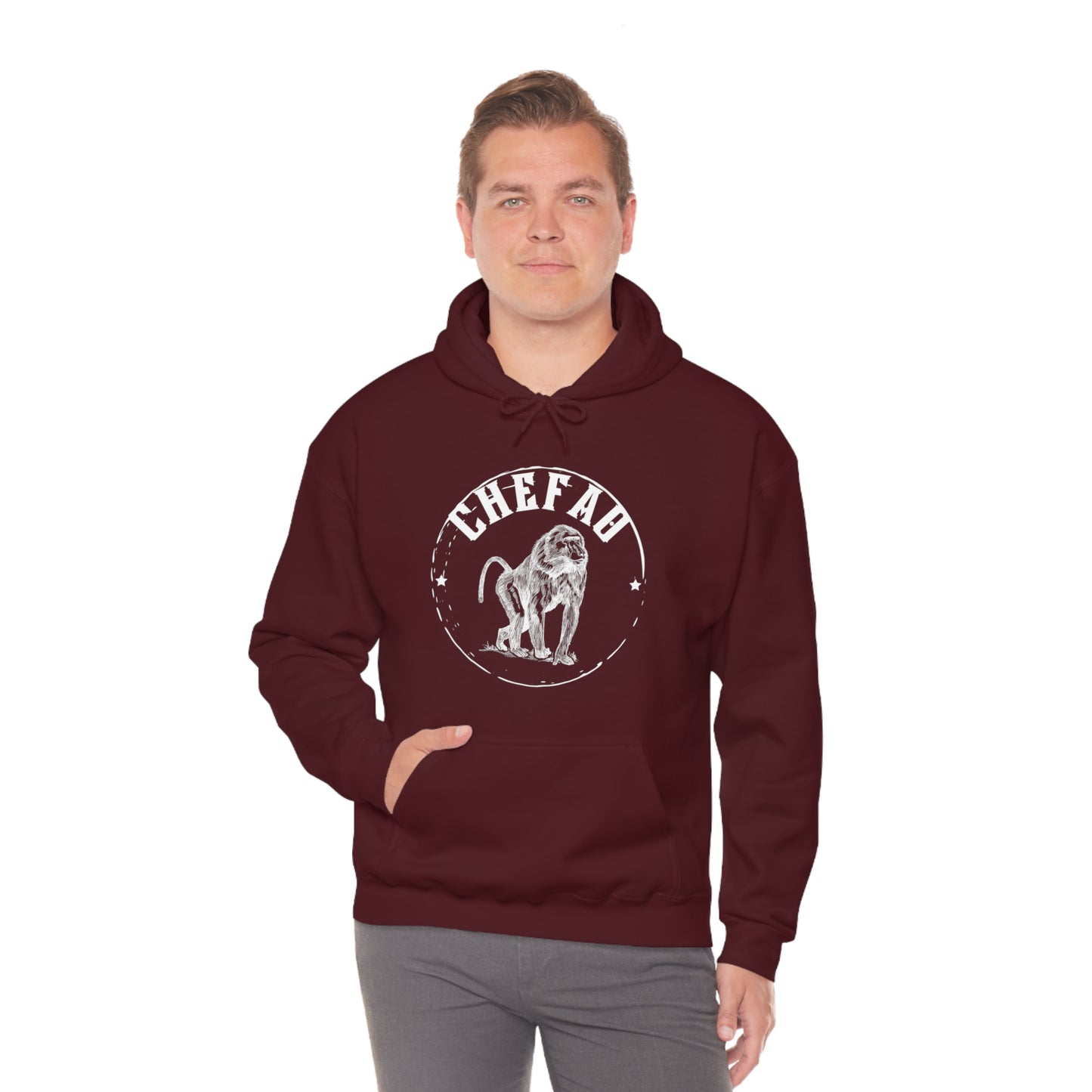 Chefao Baboon, Unisex Heavy Blend Hooded Sweatshirt